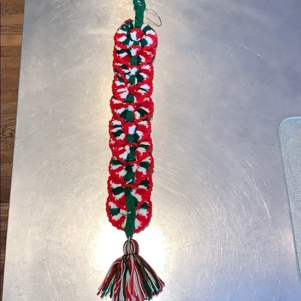 ‎Vtg kitschy Santa face Christmas wall hanging